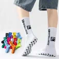 Valor 3 pares de treinamento de meias de futebol de alta elasticidade de silicone