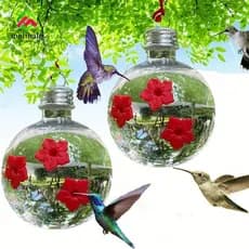 Alimentador de Beija-Flores MOLIHALO, Bebedouro para Pássaros de Estimação com 3 Portas, Fonte à Prova de Vazamentos ULY
