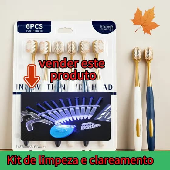 Escova de dentes clareadora, cabeça larga, alta densidade, pacote com 3-10 unidades, modelo adulto, proteção para gengiv