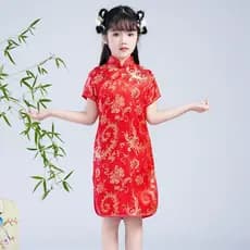 Roupas Tradicionais De Ano Novo Chinês Para Crianças Hanfu floral Dragão Phoenix Bebê Criança Menina Qipao cheongsam Ves