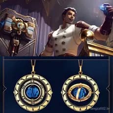 Arcano Temporada 2 Ekko Jinx Colar Azul Rotativo Pingente De Cristal Colares Cosplay Prop Fãs Presente Jóias