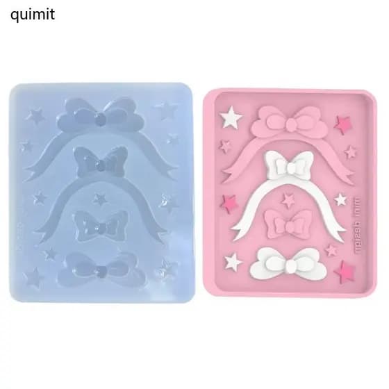 QUIM Brilhante-Geometria Princesa Corrida Bowknot Silicone Resina Epóxi Molde Chaveiro Pingente Jóias Para Saco D