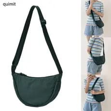 QUIM Design Bolsa Peito Feminina Senhoras Náilon Hobos Pequenos Sacos Ombro Cor Sólida Feminino Menin