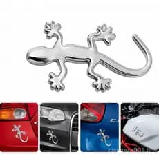 Adesivo Lagartixa Cromado Metal Carro E Moto