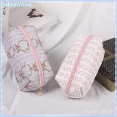 [takejoynewBR] Bolsa De Maquiagem De Grande Capacidade Com Estampa Floral – Portátil Para Armazenamento De Cuidados A Pe