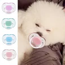 4PCS Chupeta Calmante para Animais de Estimação, Brinquedo de Mastigar de Silicone Anti-Mordida para Cães