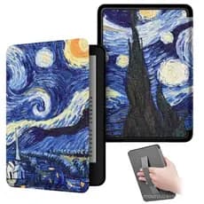 Pintado Slimshell Caso Inteligente Com Alça De Mão Para Kindle 10th J9G29R 2019 Lançado Premium Capa De Couro Magnética
