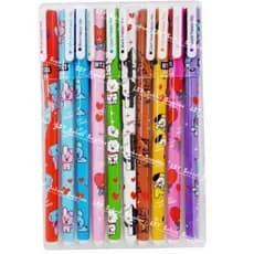 10 KPOP BTS BT21 Kawaii Gel caneta conjunto de tinta colorida bonito dos desenhos animados 0.38mm caneta de escrita novi