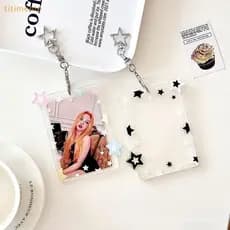 Porta-fotocards de acrílico colorido de 3 polegadas, pingente fosco, bolsa para fotocards Kpop