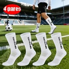 4 duplas meias de esporte de futebol masculino e feminino de silicone anti-deslizante