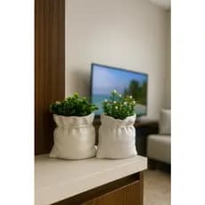 Vaso Decorativo Planta Minimalista Luxo Enfeite Escultura Saco Decoração Criativo