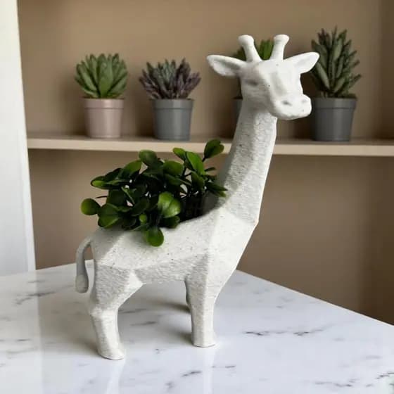 Vaso Girafa Minimalista Plantas Artificiais Cantos Enfeite Decorativo 15cm maravilhoso criativoDecor
