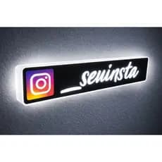 Letreiro Luiminoso Instagram 50cm led sua marca personalizado decoração neon placa acrilico