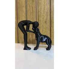 Decoração Minimalista Luxo Enfeite Homem cão Escultura decoração animais cachorro melhor amigo criativo presente