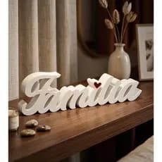Letreiro Familia Frase Decoração Moderno Casa Palavra Enfeite Minimalista Sala Quarto Home Office Mesa Estante