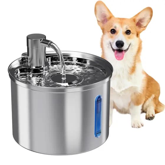 3l Fonte De Água De Aço Inoxidável Para Gatos E Cãe Newpet- Bivolt