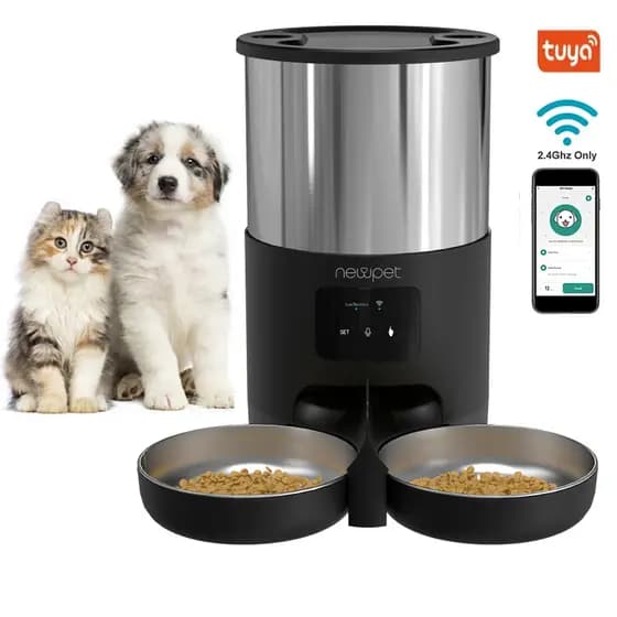 Dispensador Automático Newpet 5L com Gravador de Voz para Cães e Gatos