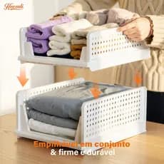 Heemli Organizador de Guarda-Roupa Branco com Gaveta Multiuso Grande Capacidade Resistente e Durável