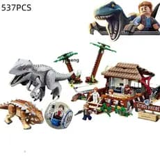 Blocos de Montagem de Dinossauros Jurássicos Compatíveis com LEGO City para Meninos e Brinquedos Educativos para Criança