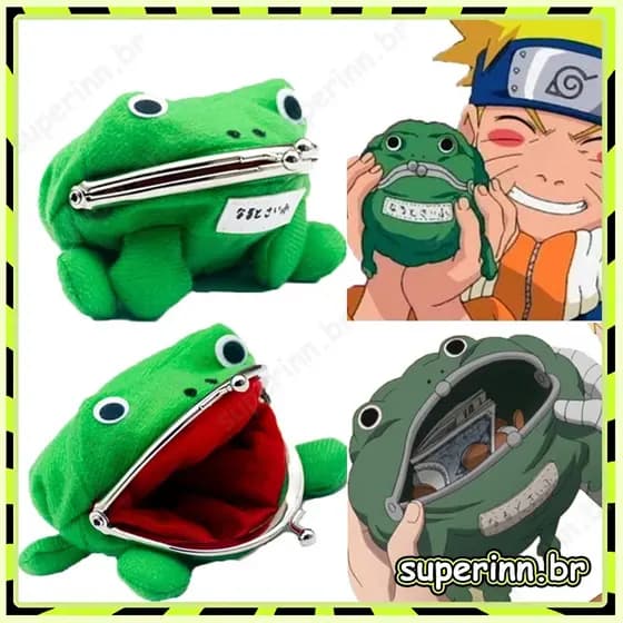 Sapo Naruto Uzumaki Bolsa Porta Moeda Bolsinha Shippuden/ Porta-Moda De Sapo Do Anime Naruto