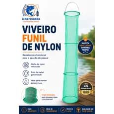 Viveiro Funil Especial de Nylon n° 0, 1, 2 e 3 | Samburá para Peixe Vivo | 5 Aros Galvanizados | Sambura para pesca
