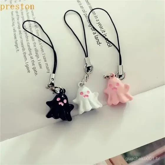Cordão De Telefone PRESTON , Pingente Assustador , Amuletos Fantasma , Alça Em Liga Halloween Kawaii Y2K