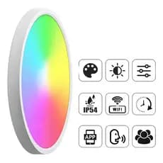 Lâmpada Teto Inteligente Plafon 24w Rgb Wifi Alexa App