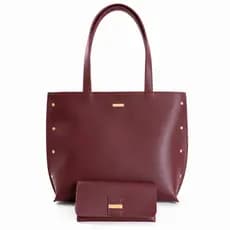 Bolsa Sacola Feminina Grande Ombro Sintética Com Carteira