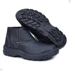 Bota Botina Masculina Couro Trabalho Segurança Bico Pvc Epi solado PU Calçado de Proteção Biqueira