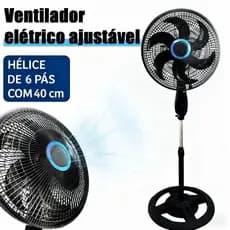 Ventilador vertical, altura ajustável, 3 velocidades, 6 pás, ventilador de chão economizador de energia 110V