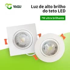 Kit 10 Spot led 7w Luminária Bivolt Direcionavel Quadrado Redondo Embutido Teto Sanca