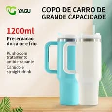Copo garrafa Térmica Inox 1200ml Parede Dupla tampa Canudo Premium