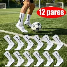 12 pares de profissionais anti-slip de longitude média de suor FS absorvendo meias de futebol