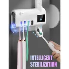 Suporte De Escova De Dente Com Aplicação De Pasta Com Luz uv Pra Decorar Banheiro