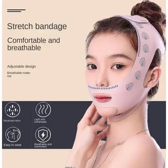 Faixa Modeladora Facial Lifting para Contorno do Rosto Queixo e Mandíbula Uso Diário livrecasa
