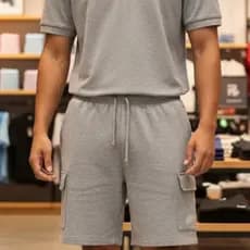 Bermuda Masculina Cargo Moletom Bolso Lateral Conforto Estilo Casual