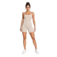 Macaquinho Fitness Curto, Poliamida com Lycra, Alças Reguláveis, Zero Transparência, Ideal para Academia, Ioga e Crossfi