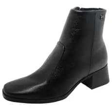 Bota Feminina Conforto Couro Soft Touch Salto Médio Pegada