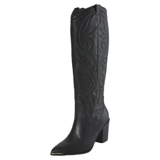 Bota Feminina Salto Alto Bloco Elegancia Country Via Marte