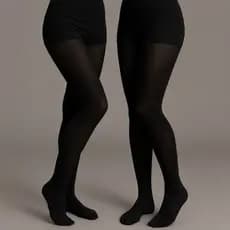 Kit 2 Meia Calça Térmica Forrada Feminina Peluciada Efeito Translúcido Fio 80 Segunda Pele