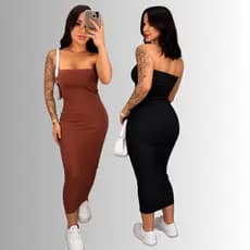 Vestido Midi Anarruga Tomara que Caia Elegante Sensual Confortável Moda Verão Envio Imediato