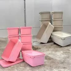 Kit  Pote Rentagular Plastico Para Cozinha Organização Armazenamento Marmita Freezer Microondas