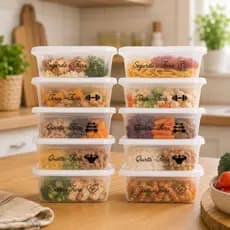 Kit Pote Marmitinha 500ml  Fitess Freezer Microondas Dieta Transparente Retangular