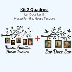 Kit 2 Quadro Decorativo Porta Retrato Familia Moldura Foto Arvore Parede Sala MDF