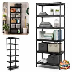 Estante Prateleira Modular Plástico Com 7 Prateleiras Multiuso Organizadora Reforçado - COM PEZINHOS
