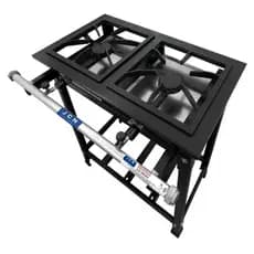 Fogão Industrial Alta Pressão 2 Bocas Completo JCN Cozinha Grelha Aço Carbono