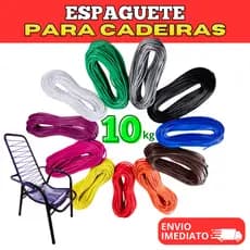 10kg Fio Plástico Pvc Cordinha  Alta Qualidade Espaguete Cordao Macarrao Enrolar Cadeira Artesanato