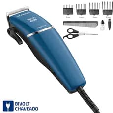 Kit Maquina de Cortar Cabelo Mondial Pratic Style CR-10 Bivolt com 4 Pentes de Corte