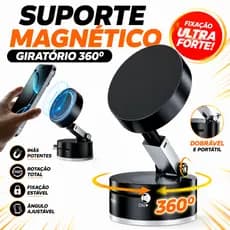 Suporte Celular Carro Magnetico Gps Universal 360° a Vacuo Iphone Dupla Face Dobravel
