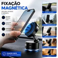 Suporte Magnético 360° Suporte de Celular para Carro Universal Ajustavel Mesa Vidro